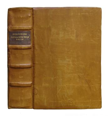 INCUNABULA  BIBLIA LATINA.  With the Postilla of Nicolaus de Lyra.  Vol. 2 (of 4):  Ezra-Ecclesiasticus.  1492